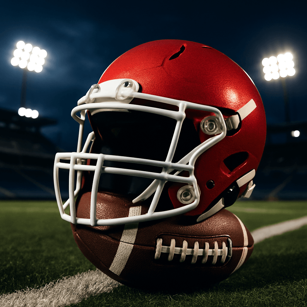 Quarterback helmet and background