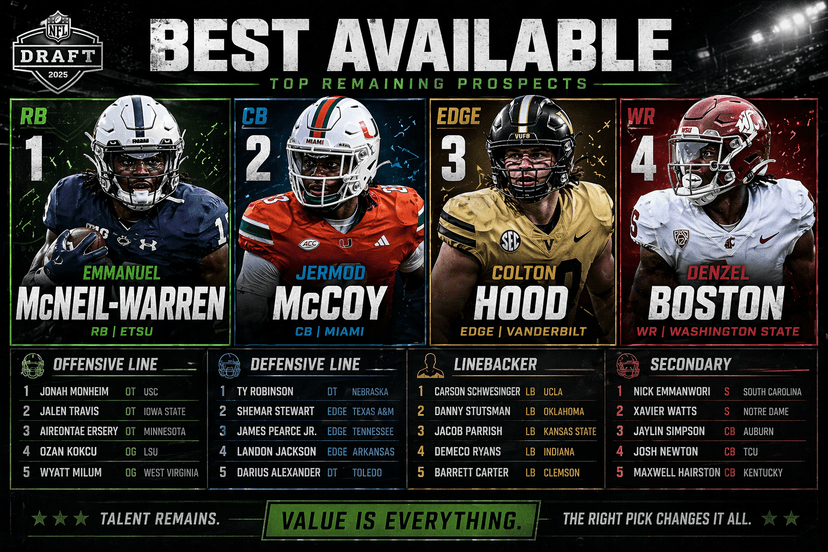 Best prospects still available in the 2026 NFL Draft after Round 1